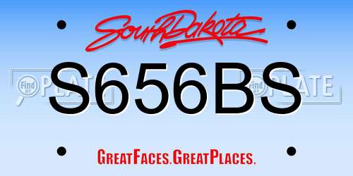S656BS South Dakota License Plate
