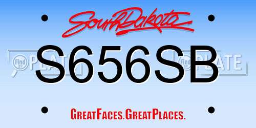 S656SB South Dakota License Plate