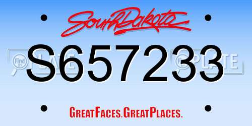 S657233 South Dakota License Plate