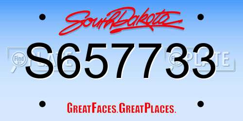 S657733 South Dakota License Plate