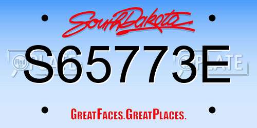 S65773E South Dakota License Plate