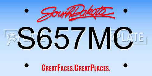 S657MC South Dakota License Plate