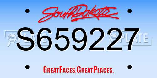 S659227 South Dakota License Plate
