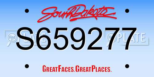 S659277 South Dakota License Plate