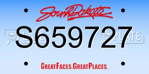 S659727 South Dakota License Plate