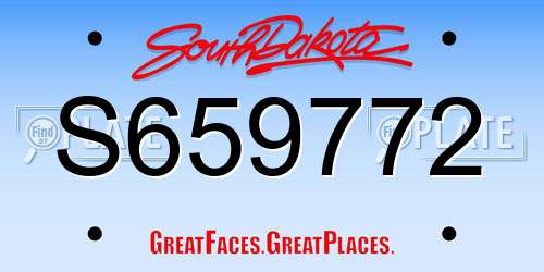 S659772 South Dakota License Plate