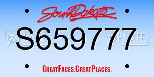 S659777 South Dakota License Plate