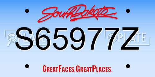 S65977Z South Dakota License Plate