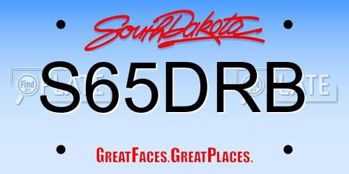 S65DRB South Dakota License Plate