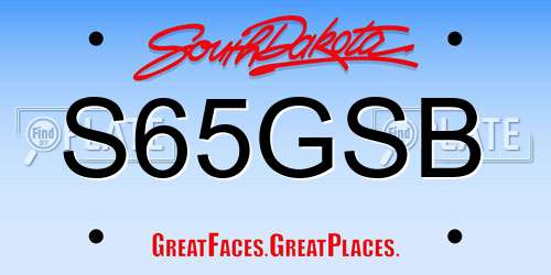 S65GSB South Dakota License Plate
