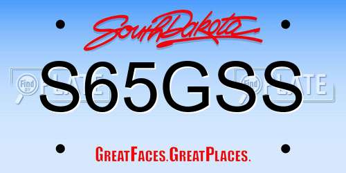 S65GSS South Dakota License Plate