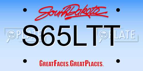S65LTT South Dakota License Plate