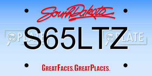 S65LTZ South Dakota License Plate