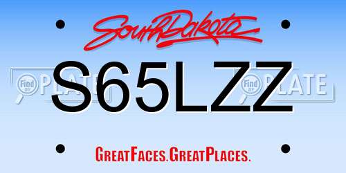 S65LZZ South Dakota License Plate