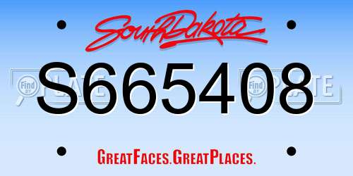 S665408 South Dakota License Plate