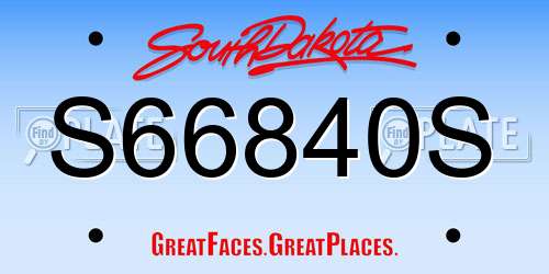 S66840S South Dakota License Plate