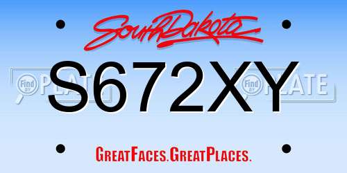 S672XY South Dakota License Plate