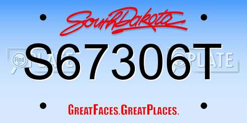 S67306T South Dakota License Plate
