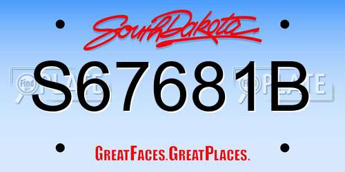 S67681B South Dakota License Plate