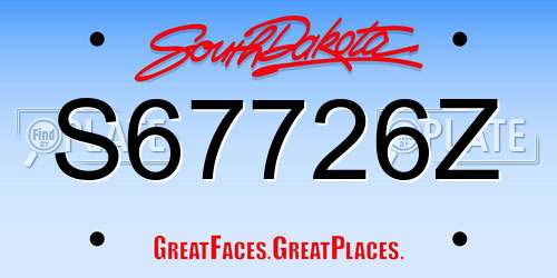 S67726Z South Dakota License Plate