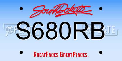S680RB South Dakota License Plate