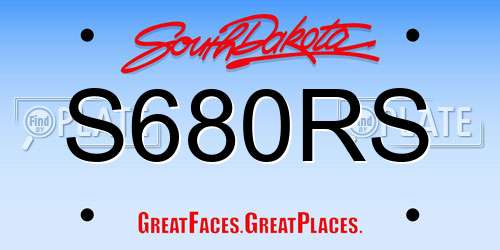 S680RS South Dakota License Plate