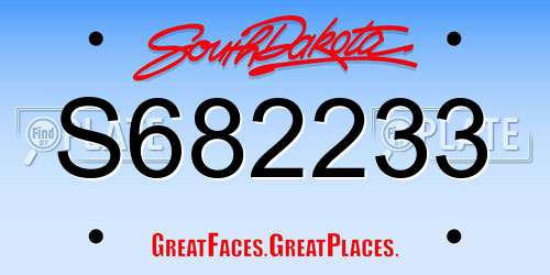 S682233 South Dakota License Plate