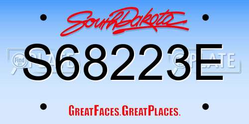 S68223E South Dakota License Plate