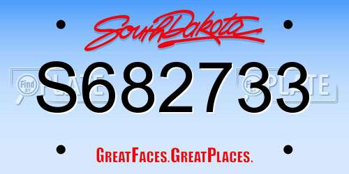 S682733 South Dakota License Plate