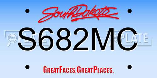 S682MC South Dakota License Plate