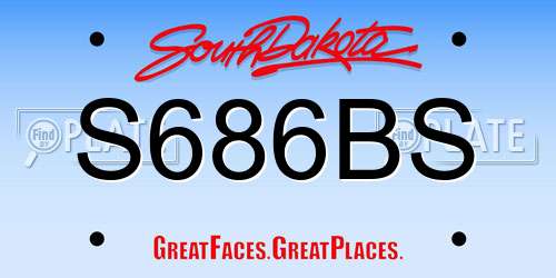 S686BS South Dakota License Plate