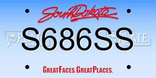 S686SS South Dakota License Plate