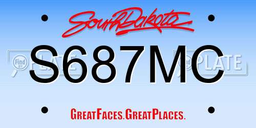 S687MC South Dakota License Plate