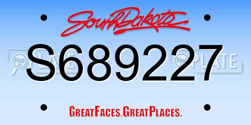 S689227 South Dakota License Plate