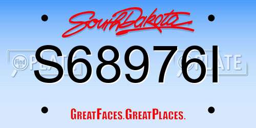 S68976I South Dakota License Plate