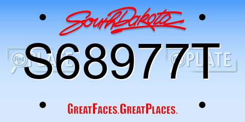 S68977T South Dakota License Plate