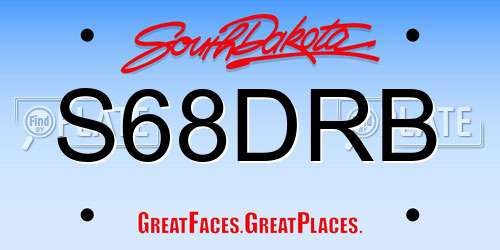 S68DRB South Dakota License Plate