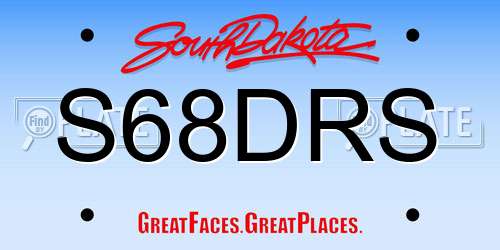 S68DRS South Dakota License Plate