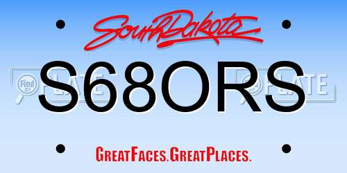 S68ORS South Dakota License Plate