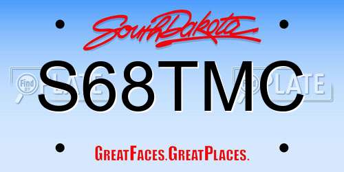 S68TMC South Dakota License Plate
