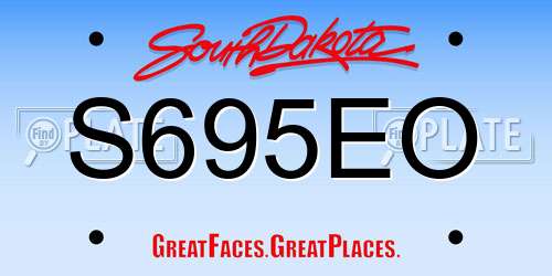 S695EO South Dakota License Plate
