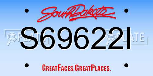 S69622I South Dakota License Plate
