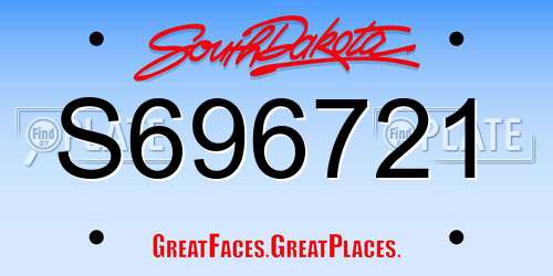 S696721 South Dakota License Plate