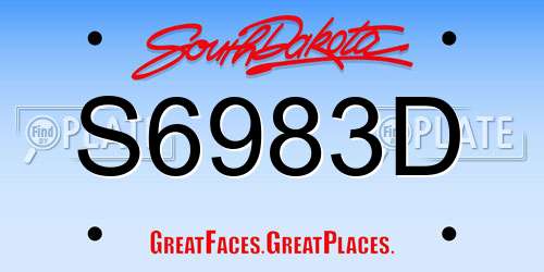 S6983D South Dakota License Plate