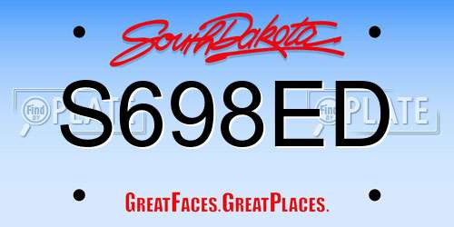 S698ED South Dakota License Plate