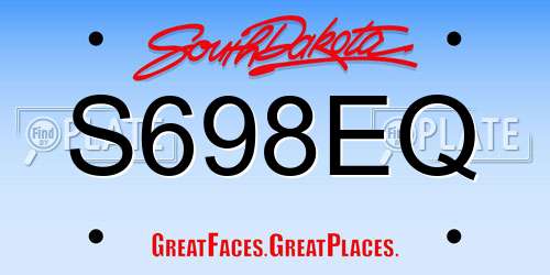 S698EQ South Dakota License Plate