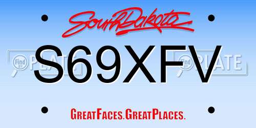S69XFV South Dakota License Plate