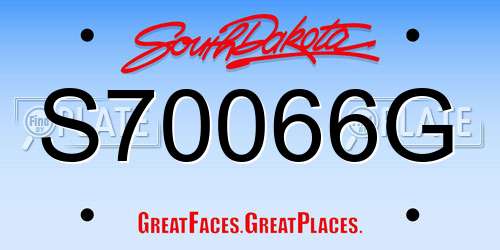 S70066G South Dakota License Plate
