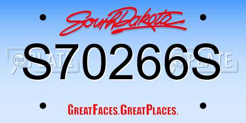 S70266S South Dakota License Plate