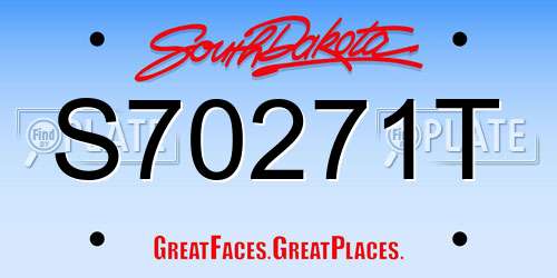 S70271T South Dakota License Plate